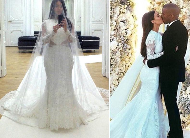 Vestido de Novia de Kim Kardashian que usÃÂÃÂ³ para casarse con Kanye West en Italia. DiseÃÂÃÂ±o Riccardo Tisci.