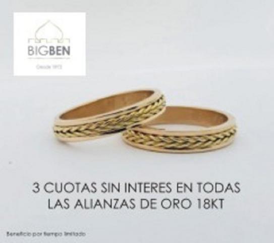 3 CUOTAS SIN INTERES EN ALIANZAS DE ORO 18KT | Casamientos Online