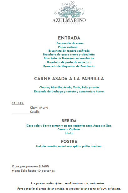 Asado al plato - Azul Marino