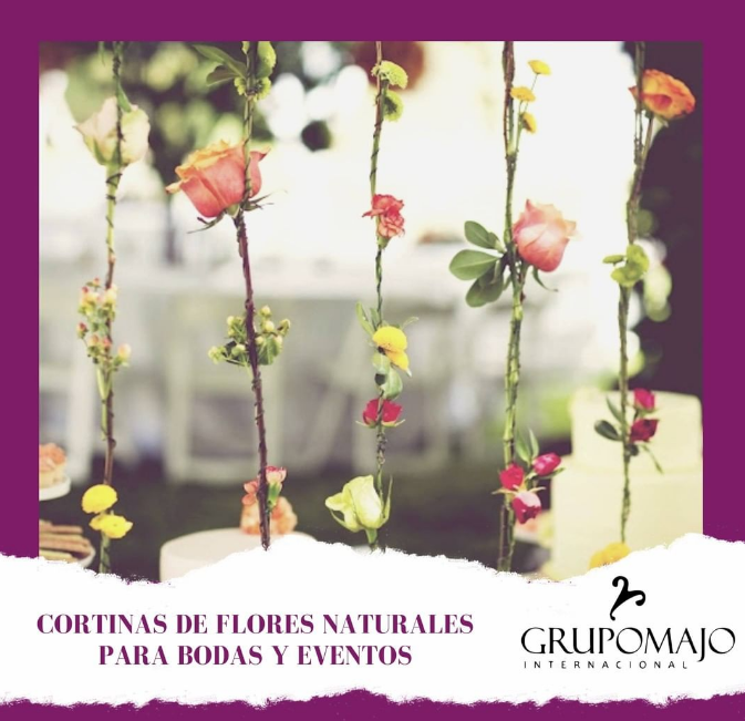 Cortinas de flores naturales para bodas y eventos